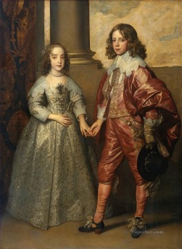 Guillermo II, Príncipe de Orange y Princesa Enriqueta María Estuardo, pintor barroco de la corte Anthony van Dyck Pinturas al óleo